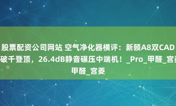 股票配资公司网站 空气净化器横评：新颐A8双CADR破千登顶，26.4dB静音碾压中端机！_Pro_甲醛_宫菱